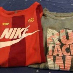 Nike Boy's 2 Shirts Size 7 Short Sleeve NEW Dri Fit Orange Red & Gray